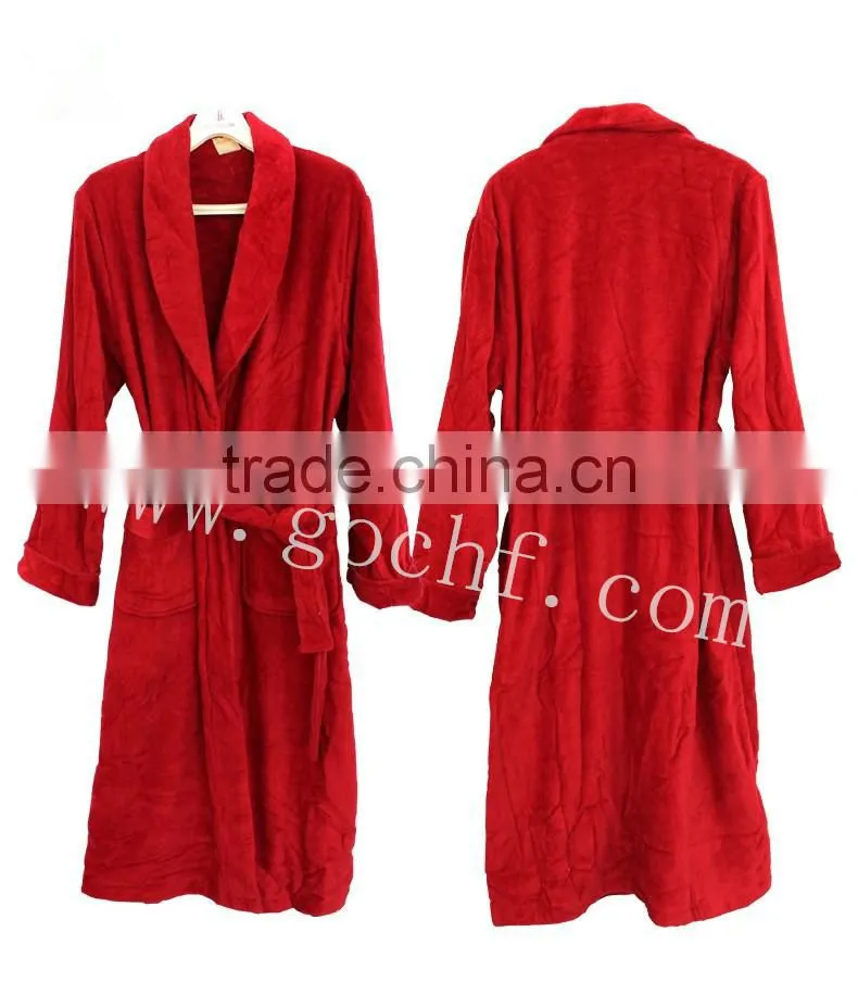 Plush terry towel bathrobe morning gown