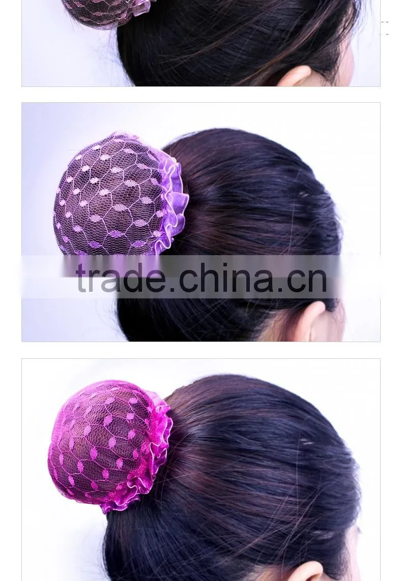 Girls Solid Black Hair Clip Snood Net Decorative Headwear Ballet Dance Hairnet For Bun
