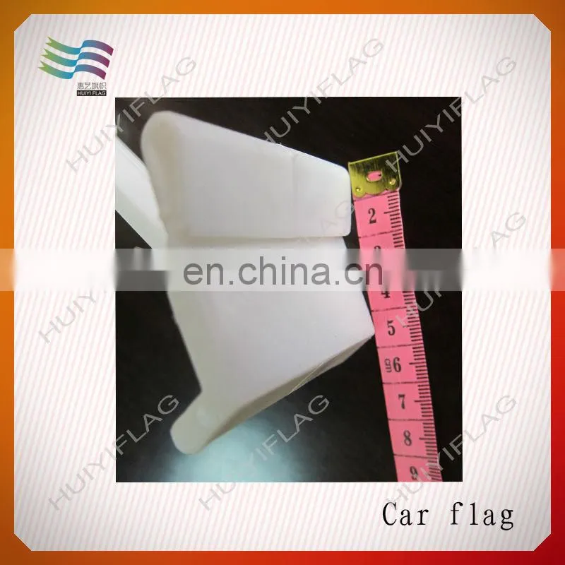 Flexible plastic car window flag poles