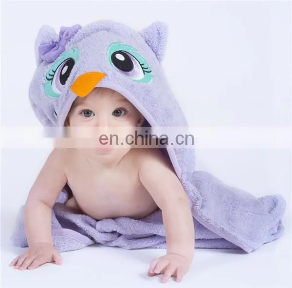 New Baby Gift Towel Custom OEM Pretty Pink Flamingo 100% Bamboo Baby Bath Hooded Towel