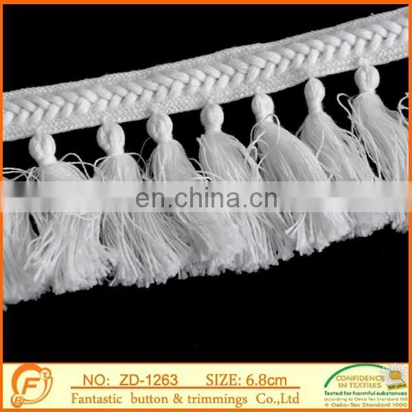 3cm black and white color tassel cord for women