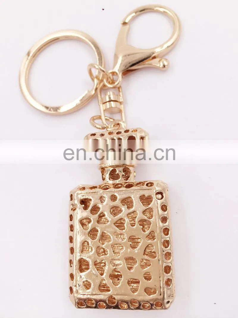 Rhinestone Crystal Keyring Charm Pendant Purse Bag Key Ring Chain Keychain Perfume Bottle Very Hot Sale