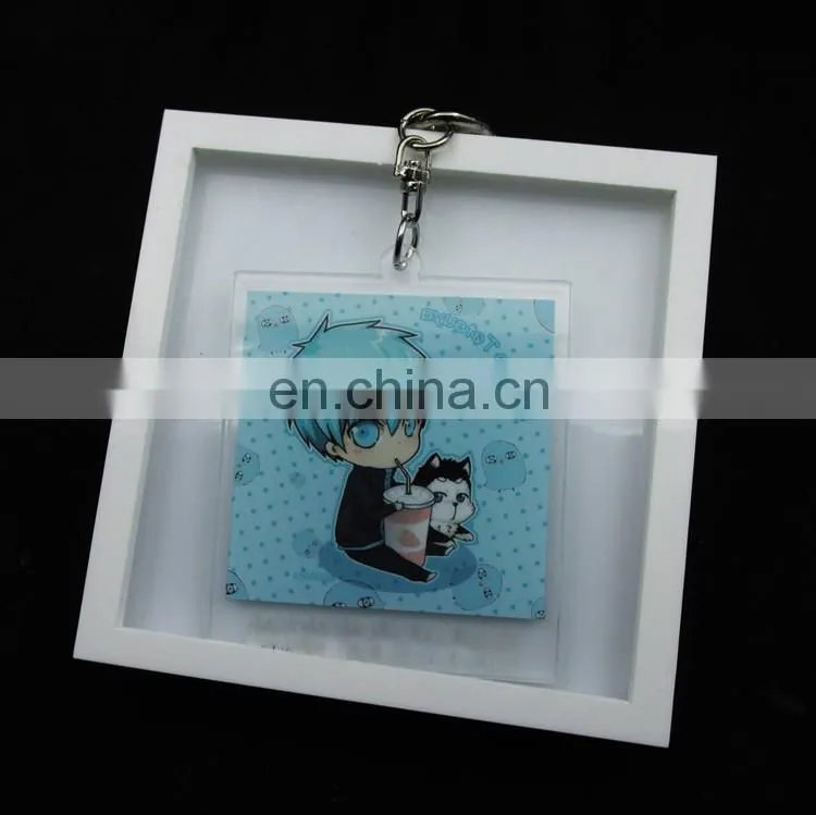 New design promotional gift square keychain acrylic