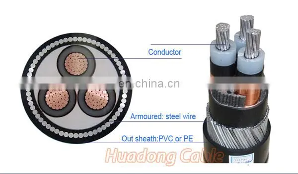 Low voltage Cu/Al Core xlpe/pvc Insulated swa power cable