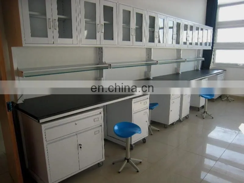 Phymarecy lab wall bench with all steel / steel wood material from China lab furniture