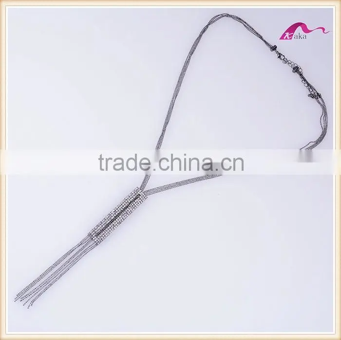 Gold Crystal Long Chain Tassel Necklace Designs Wholesale