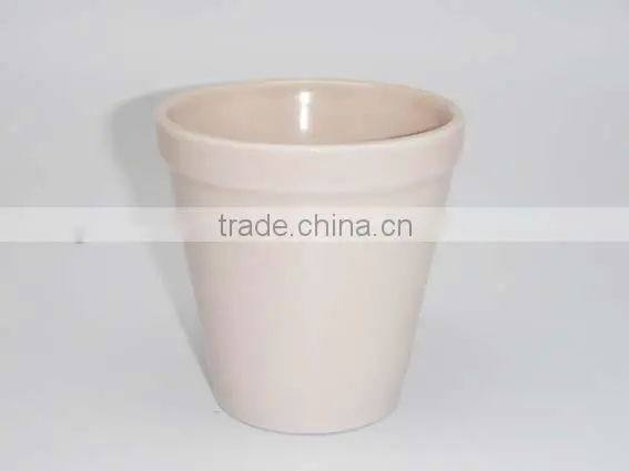 Color white ceramic flower pot