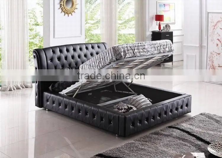 European style soft leather bed in home furniture