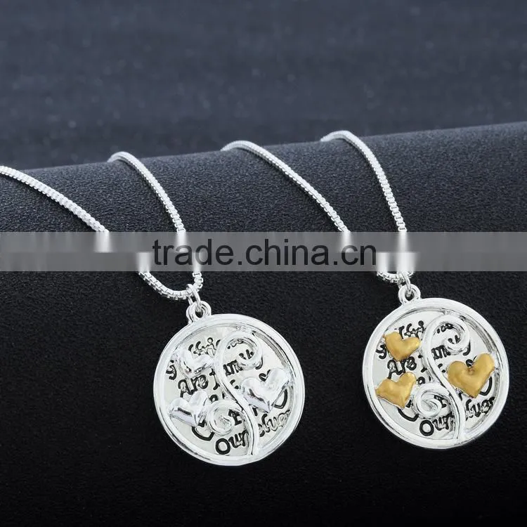 2015 European and American pop tree girlfriends love initial pendant necklace