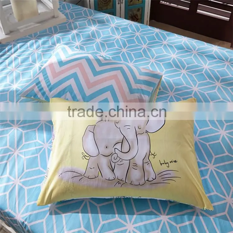 2015 Newest simple design blue weave line printed cotton bedspread bedding set comforter quilt sets home textile for America