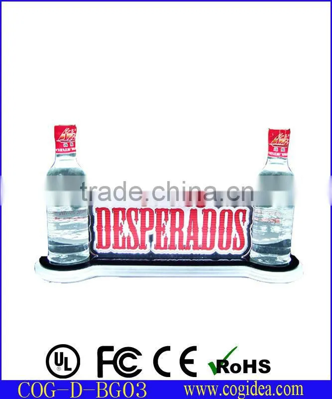 perfect acrylic bottle display with led under bottle nice bottle stand for promotion gift
