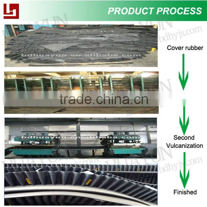 650mm Belt Width Large Angle Conveyor belt Wave-Shaped Apron Conveyor Rubber Belt