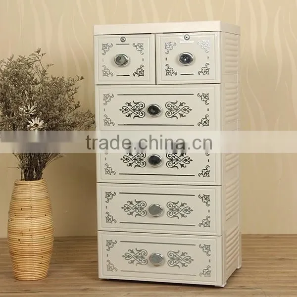 Plastic storage cabinet household baby clothes drawers with lock