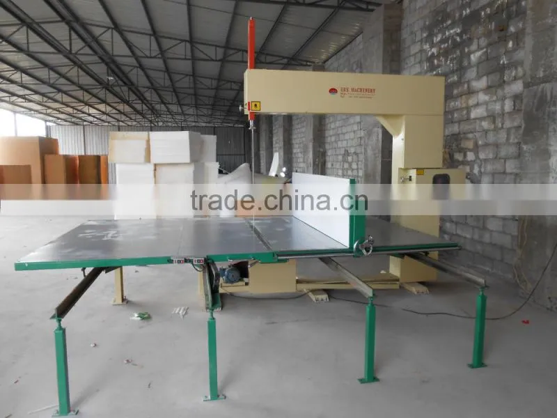 Vertical PU foam rubber sheet trim cutting machine
