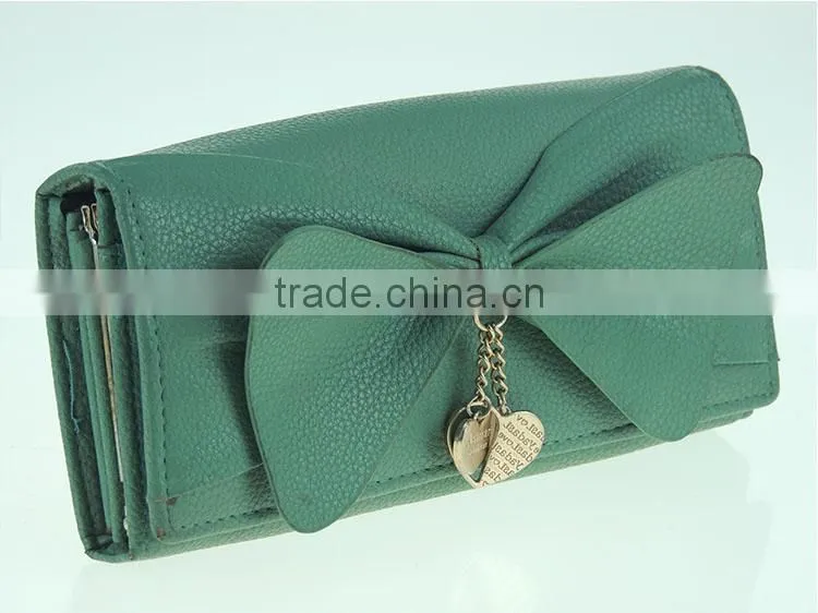 high quality personalized bow PU wallet