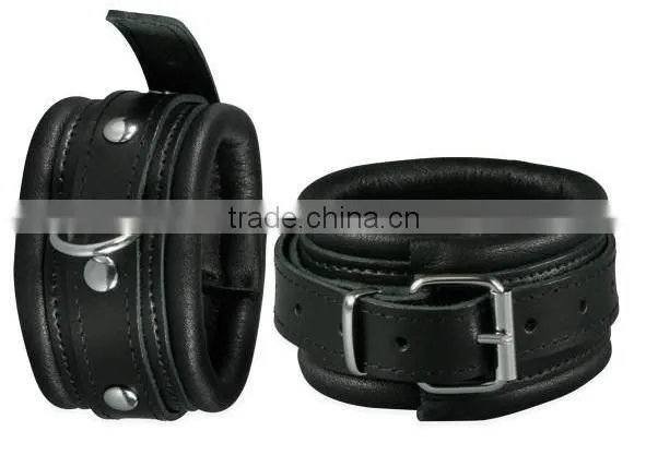 Restraints Ankle Leather Cuffs Shackles Bondage Black