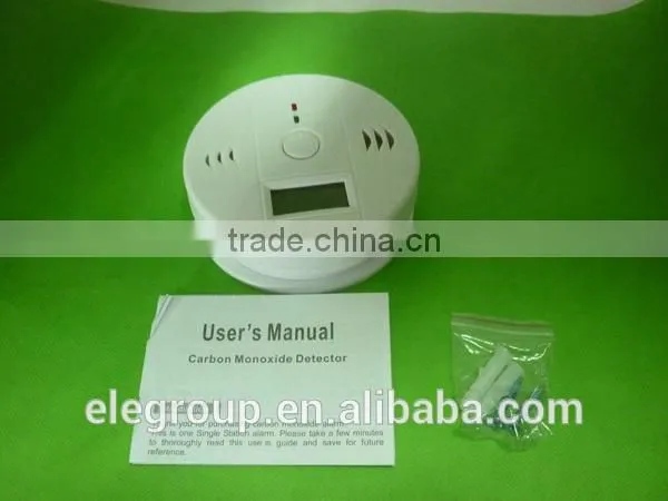 Battery operated powered CO gas detector, personal carbon monoxide with LCD display