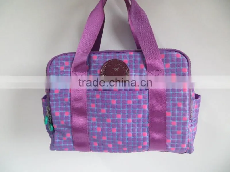 2016 new korean style checked fabric purple handbag bag for women daily shopping