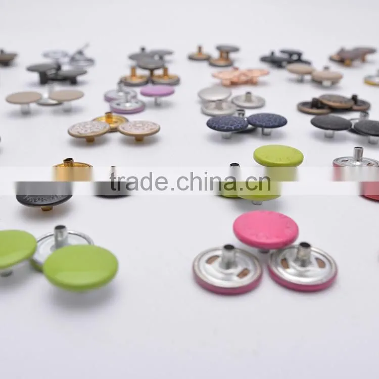 With Logo Paint Brass Spring Clip Two Parts Metal Wholesale Snap Buttons