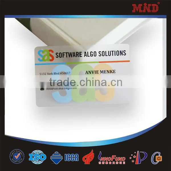 MTT31 Best Material PVC transparent business card/ Plastic clear card/ Clear matt frosted transparent card