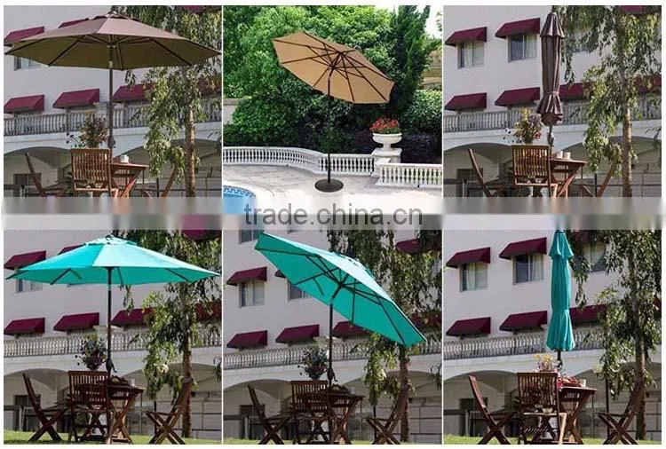 Outdoor Market Aluminum Umbrella With Auto Tilt And Crank Folding Patio Garden Umbrella