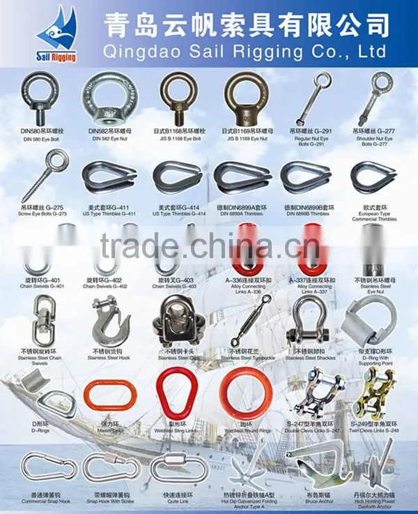 New Model Chain Stainless Steel US Type G411 Wire Rope Thimble