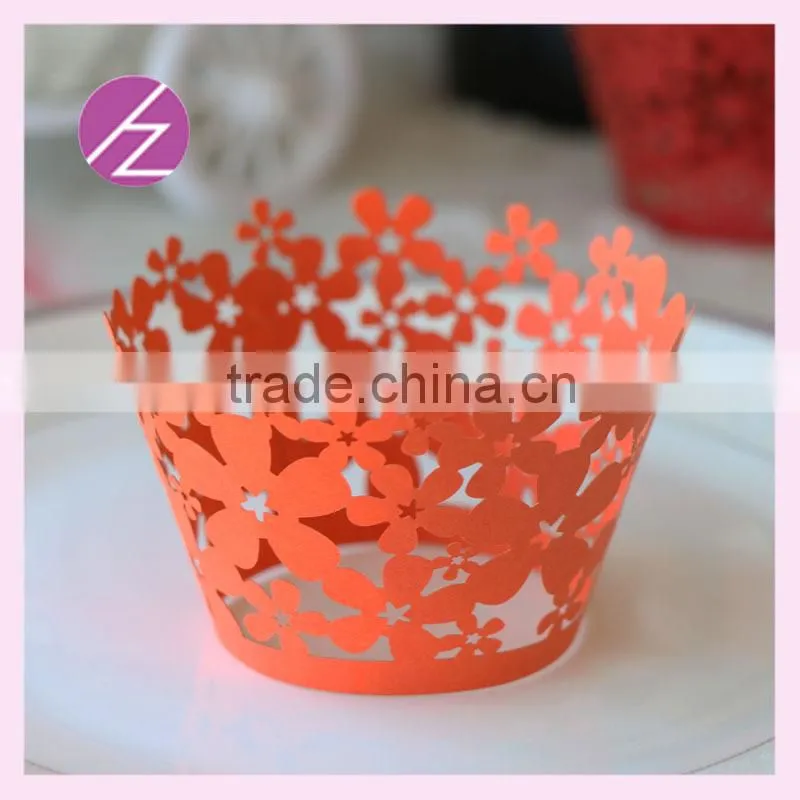 Wholesale 2016 new design laser cut wedding party favor cake wrappers for HALLOWEEN with beautiful orange