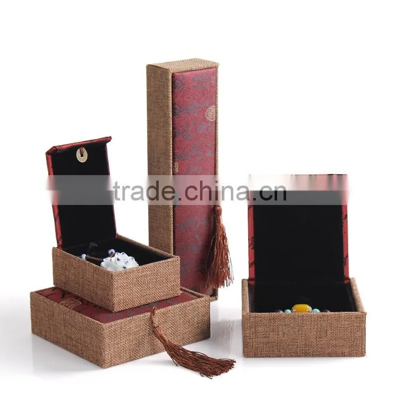 C112-4 ANPHY Chinese Style Long Rectangle Necklace(Jewelry)Box With Tassel 250mm*65mm*40mm