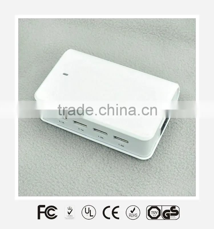 4port usb mobile phone travel charger/travel adapter for smart phone, tablet with UL,CE,FCC,ROHS certificates