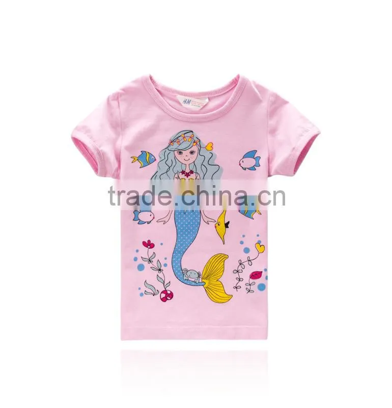 2015 wholesale new fashion design baby girls tshirt