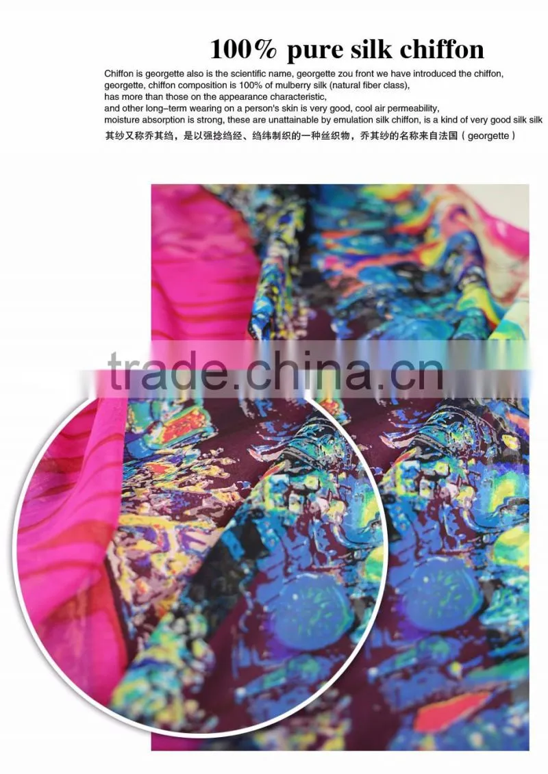 Supply 100% silk satin chiffon fabric