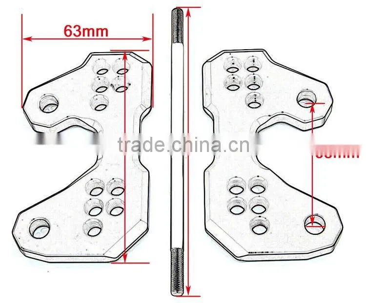BJ-RB-YA001 Custom Motorcycle CNC Aluminum Rearset Base For Yamaha YZF R3 2015 2016 YZF R25 2013 2014