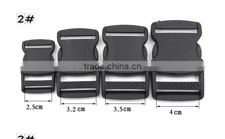 Black Plastic regulating buckle High Cost Performance Plastic Buckle for Bags&Belt in Different Sizes