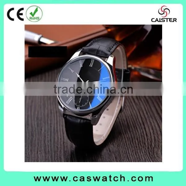 Fancy minimalist design high quality leather watch, delicate waterproof men's watch, leather and metal strap interchangeable