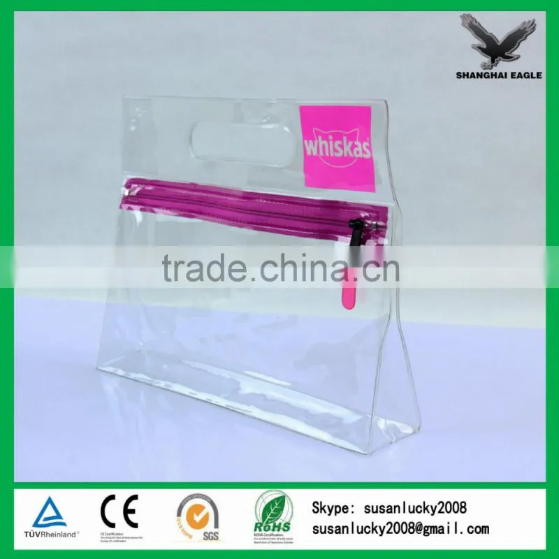 China Shanghai supplier hot sealing pvc cosmetic zipper bag