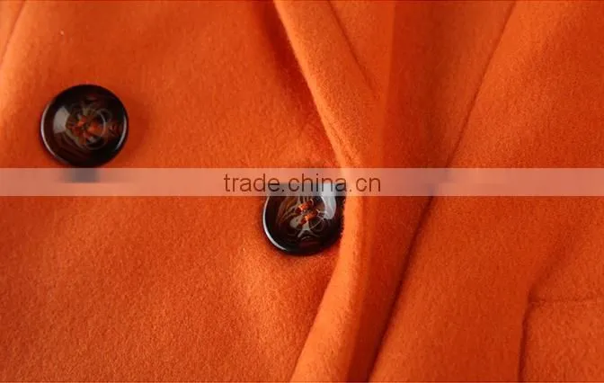Fashion Womens Round Collar One Button Jacket Winter Long Wool Casual Overcoats