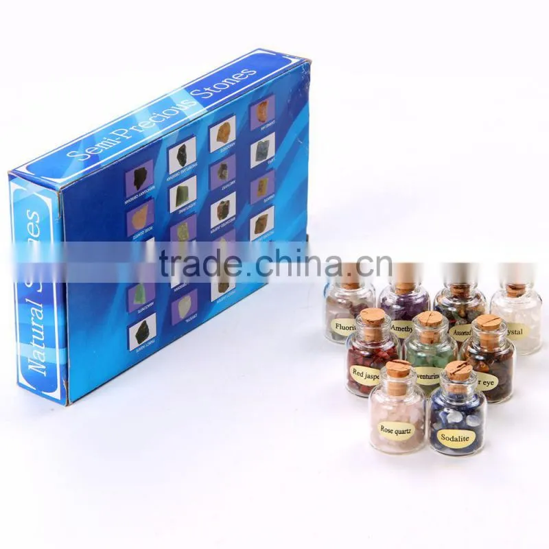 Sankrit Usui chakra chip stones in glass bottles