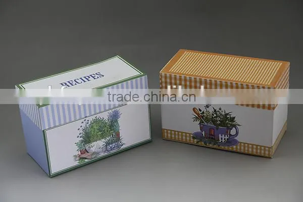 cardboard recipe box storage box with lid