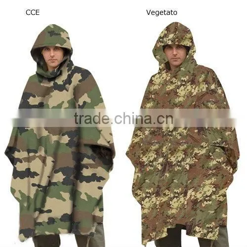 WATERPROOF US ARMY RIPSTOP FESTIVAL RAIN PONCHO
