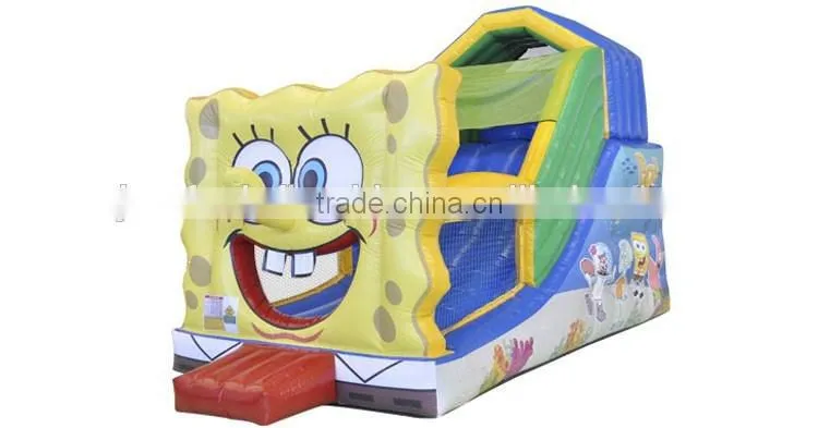 small indoor inflatable slide sponge bob for children