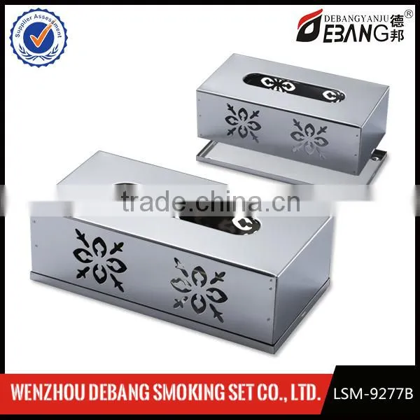 stainless steel tissue box with Exquisite decorative pattern tissue box