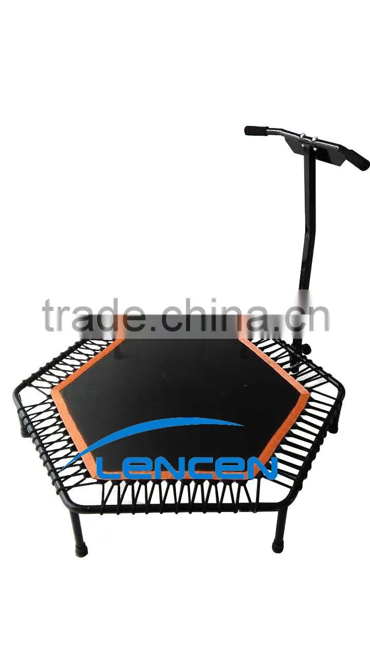 2015 hot sale mini Fitness Trampoline with handle bar