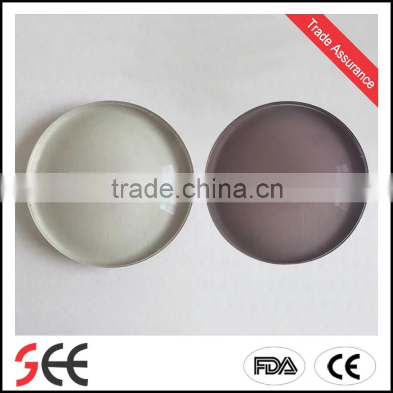 Original 1.56/1.61/1.67 Spin Photochromic optical plastic spectacle lenses grey brown for opticians