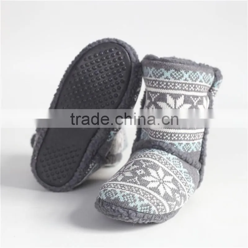 Ladies classical knitted flower slipper boot