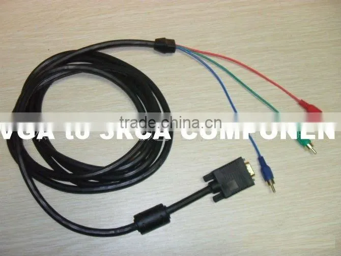Laptop VGA to TV S-Video RCA AV 3 Adapter Cable NEW 5ft