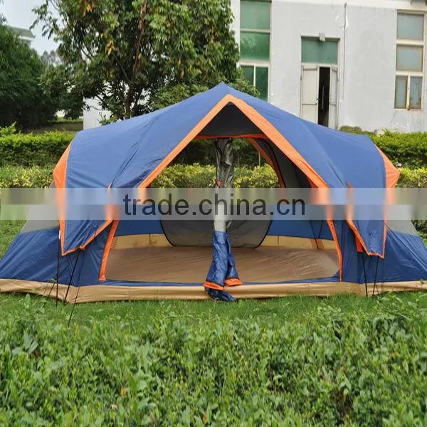 New Style 4 Door Big Family Double Layer 4 Person Fiberglass Automatic GardenTent
