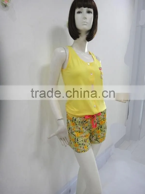 Pure and fresh and sweet bowknot sleeveless pajamas women