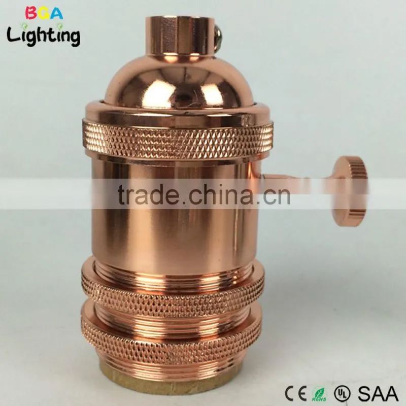 E26 Brass vintage iron light socket With Switch for DIY Pendant light