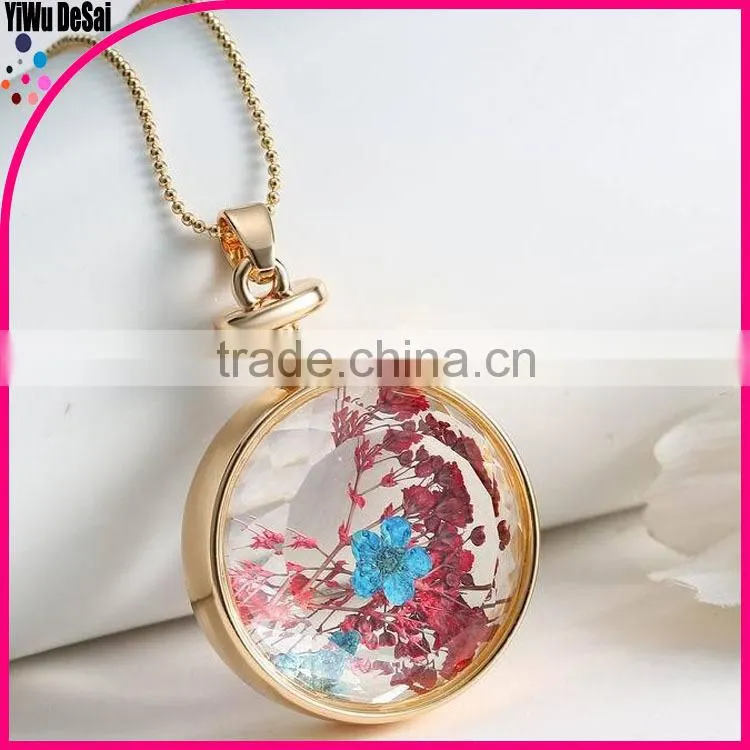 2015 wholesale fashion flower decoration alloy necklace