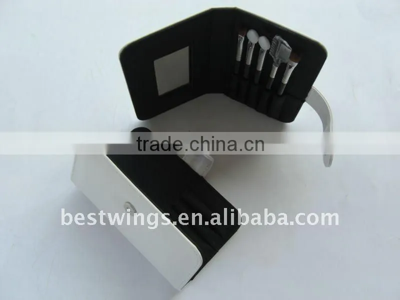 Fashion Mini Cosmetic Makeup Brush Set with Mirror for Girl